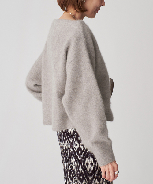 VERMEIL par iena(ヴェルメイユパーイエナ)の「FOX 70 Blend Knit(ニット/セーター・レディース・ライトグレー/ブラック・FREE)」の17枚目の写真