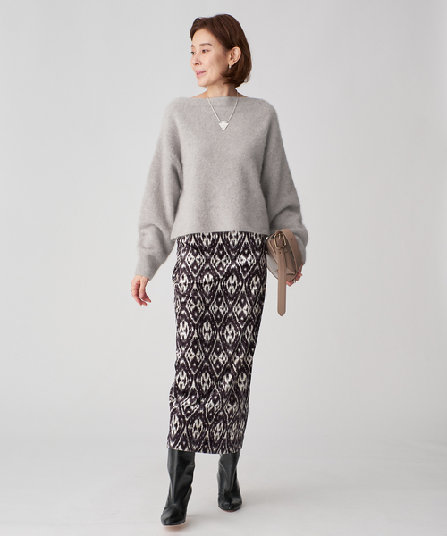 VERMEIL par iena(ヴェルメイユパーイエナ)の「FOX 70 Blend Knit(ニット/セーター・レディース・ライトグレー/ブラック・FREE)」の15枚目の写真