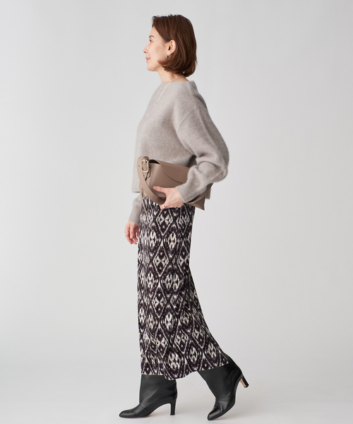 VERMEIL par iena(ヴェルメイユパーイエナ)の「FOX 70 Blend Knit(ニット/セーター・レディース・ライトグレー/ブラック・FREE)」の14枚目の写真