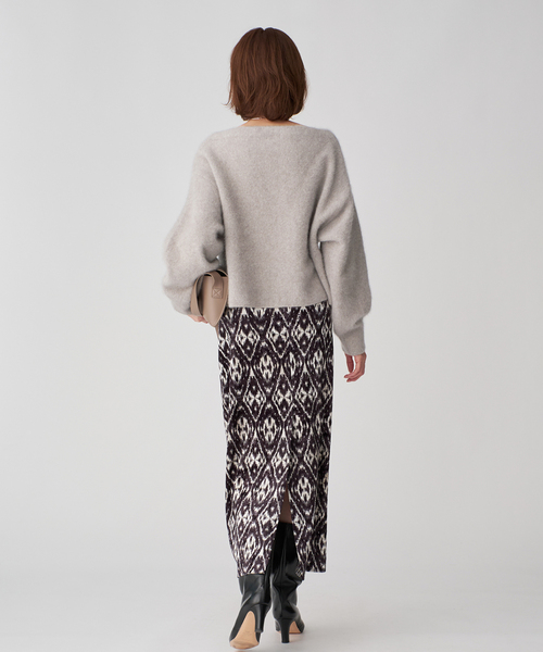 VERMEIL par iena(ヴェルメイユパーイエナ)の「FOX 70 Blend Knit(ニット/セーター・レディース・ライトグレー/ブラック・FREE)」の13枚目の写真