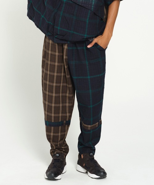 STOF（ストフ）の「MIX CHECK BONTAGE PANTS（その他パンツ・メンズ・レッド/ブラック・S/M）」の2枚目の写真