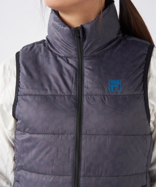 FILA GOLF:フィラゴルフ】レディースレオパード柄ライトダウンベスト