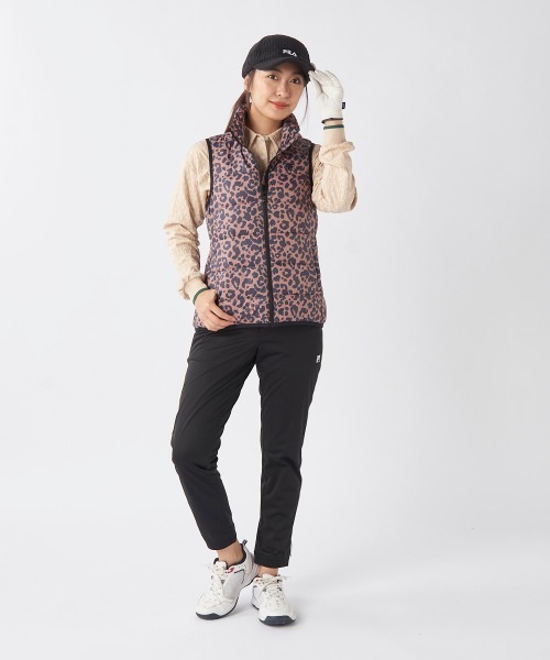 FILA GOLF:フィラゴルフ】レディースレオパード柄ライトダウンベスト