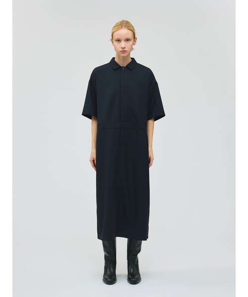 mizuiroind（ミズイロインド）の「mizuiro ind ペインターライクワンピース（ワンピース・レディース・ネイビー/ライトグレー/グレー/ブラック・FREE）」の4枚目の写真