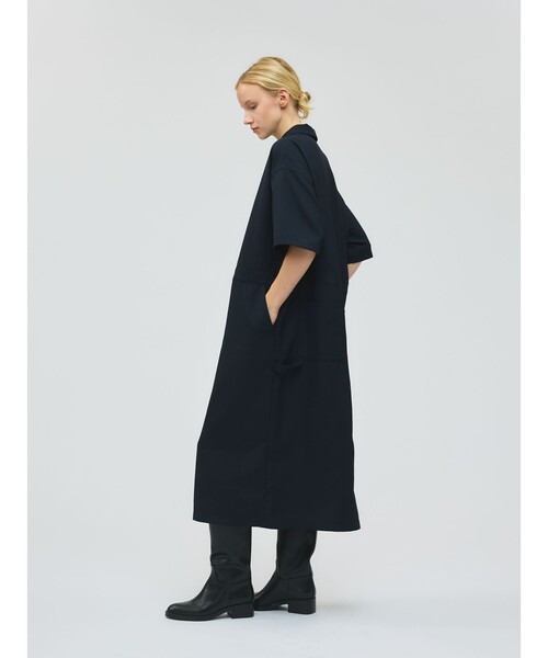 mizuiroind（ミズイロインド）の「mizuiro ind ペインターライクワンピース（ワンピース・レディース・ネイビー/ライトグレー/グレー/ブラック・FREE）」の6枚目の写真