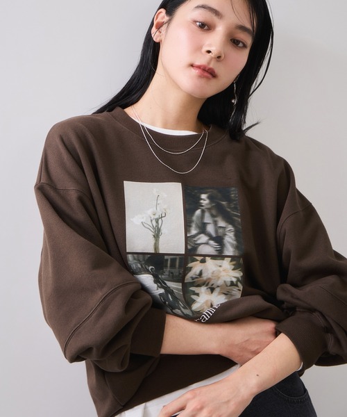 VIS（ビス）の「グラフィックアソートスウェット（スウェット・レディース・ダークブラウン/キナリ/ネイビー・FREE）」の4枚目の写真