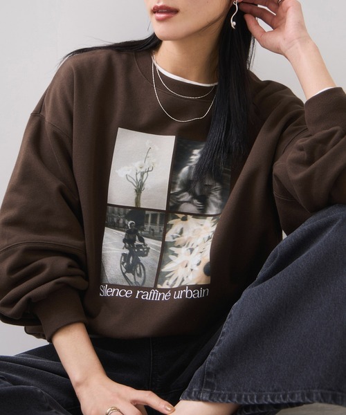 VIS（ビス）の「グラフィックアソートスウェット（スウェット・レディース・ダークブラウン/キナリ/ネイビー・FREE）」の6枚目の写真