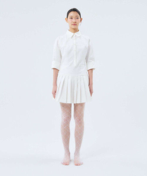 FREAK'S STORE（フリークスストア）の「I HATE MONDAY/アイヘイトマンデー Flower Jacuaed Lace Stocking/フラワージャガードレースストッキング（タイツ/ストッキング・レディース・ブラック/オフホワイト・ONE SIZE）」の8枚目の写真