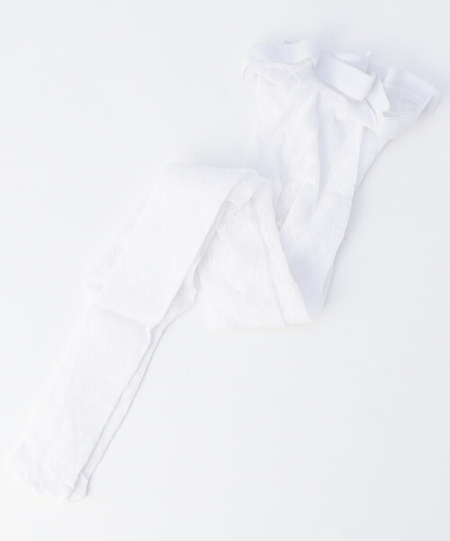 FREAK'S STORE（フリークスストア）の「I HATE MONDAY/アイヘイトマンデー Flower Jacuaed Lace Stocking/フラワージャガードレースストッキング（タイツ/ストッキング・レディース・ブラック/オフホワイト・ONE SIZE）」の9枚目の写真