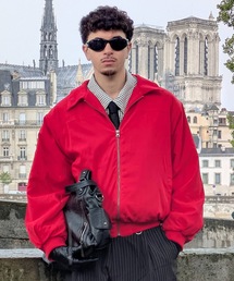 PROJECT /GR 赤いジップアップジャケット M メンズのジャケット/アウター（レッド/赤色系・ジャージ）ファッション