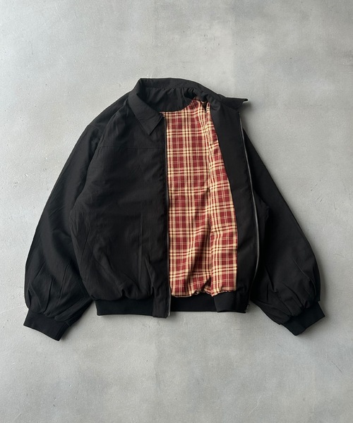 00s Harrington jacket ベロア調 ブラック 短丈 古着 XL セール】【ユニセックス】Harrington Jacket（ブルゾン）｜AUREN