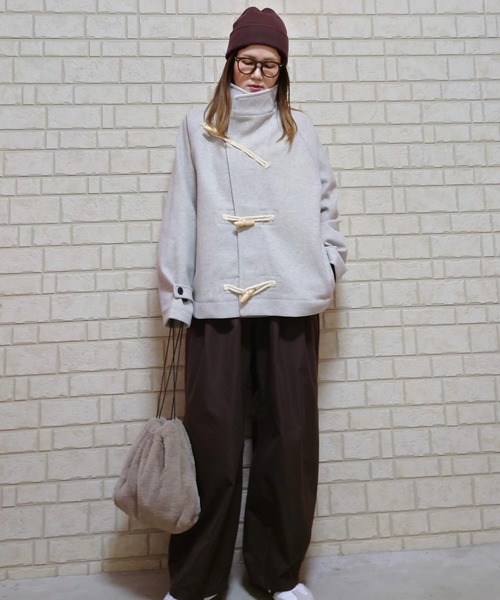 VENCEEXCHANGE（ヴァンスエクスチェンジ）の「メルトンショートダッフル（ダッフルコート・メンズ・グレー系その他/オフホワイト/ブラック・S/M）」の6枚目の写真