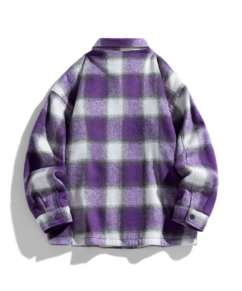 aimoha(アイモハ)の「aimoha men チェック柄CPOシャツジャケット/Checked CPO shirt jacket(その他アウター・メンズ・ブラック/チョコ/パープル・X-LARGE/LARGE/MEDIUM)」の7枚目の写真