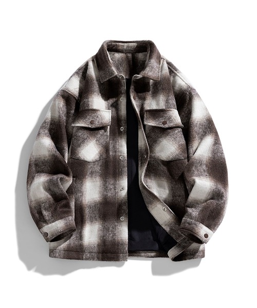 aimoha(アイモハ)の「aimoha men チェック柄CPOシャツジャケット/Checked CPO shirt jacket(その他アウター・メンズ・ブラック/チョコ/パープル・X-LARGE/LARGE/MEDIUM)」の8枚目の写真