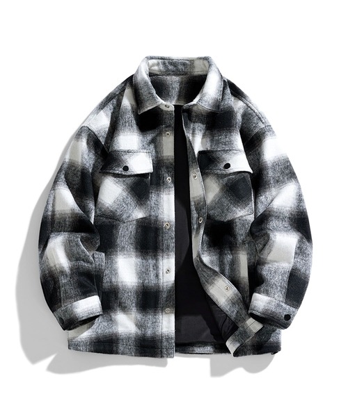 aimoha(アイモハ)の「aimoha men チェック柄CPOシャツジャケット/Checked CPO shirt jacket(その他アウター・メンズ・ブラック/チョコ/パープル・X-LARGE/LARGE/MEDIUM)」の11枚目の写真