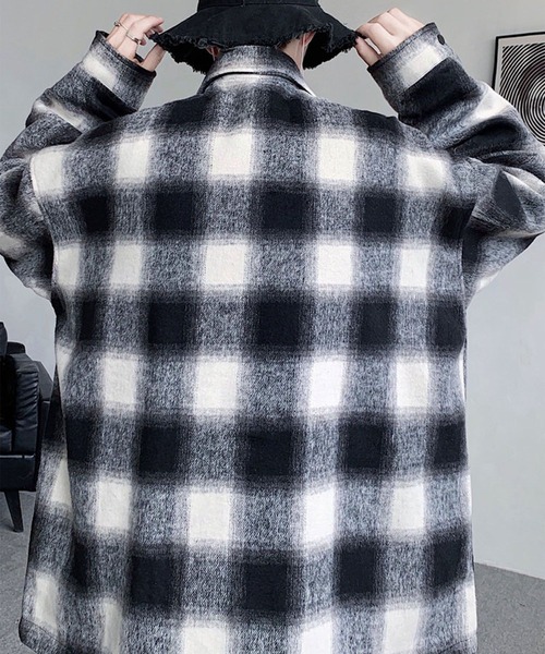 aimoha(アイモハ)の「aimoha men チェック柄CPOシャツジャケット/Checked CPO shirt jacket(その他アウター・メンズ・ブラック/チョコ/パープル・X-LARGE/LARGE/MEDIUM)」の5枚目の写真