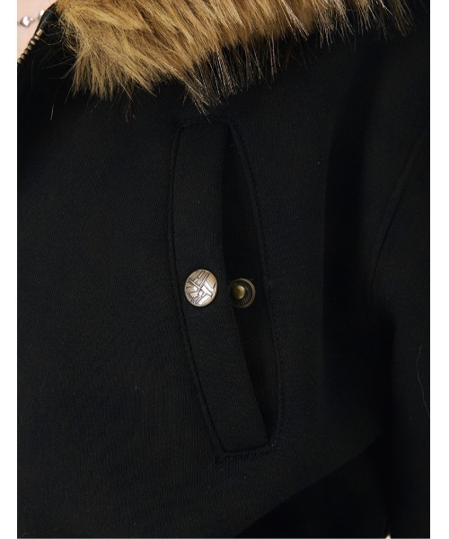 runningHIGH（ランニングハイ）の「A'GEM/9 × .kom 『runningHIGH/ランニングハイ』 FUR ZIP UP HOODIE/ファージップアップパーカー（パーカー・レディース・チャコールグレー/ブラック・FREE）」の16枚目の写真