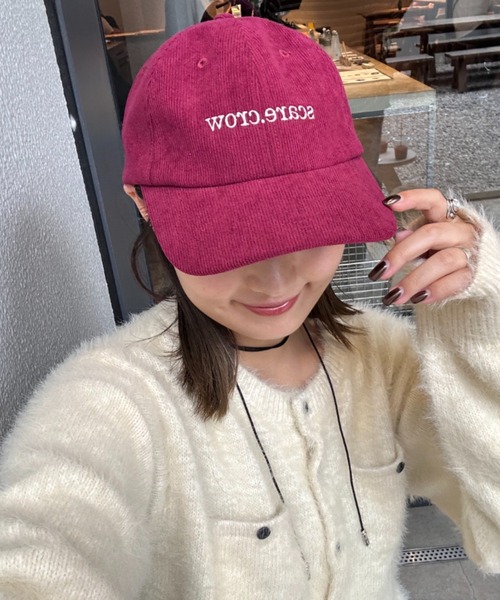 CIAOPANIC TYPY(チャオパニックティピー)の「コーデュロイ刺繍キャップ(キャップ・レディース・ブルー/ブラウン/グリーン/バーガンディー/ベージュ・ONE SIZE)」の1枚目の写真