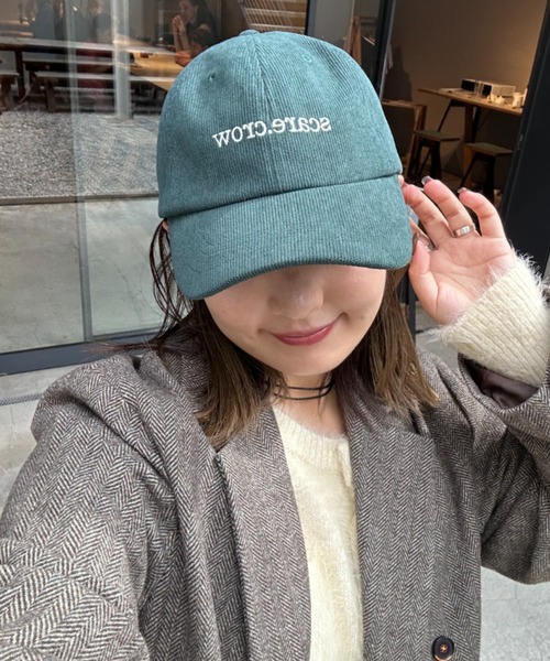 CIAOPANIC TYPY(チャオパニックティピー)の「コーデュロイ刺繍キャップ(キャップ・レディース・ブルー/ブラウン/グリーン/バーガンディー/ベージュ・ONE SIZE)」の4枚目の写真