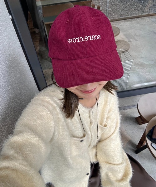 CIAOPANIC TYPY(チャオパニックティピー)の「コーデュロイ刺繍キャップ(キャップ・レディース・ブルー/ブラウン/グリーン/バーガンディー/ベージュ・ONE SIZE)」の6枚目の写真