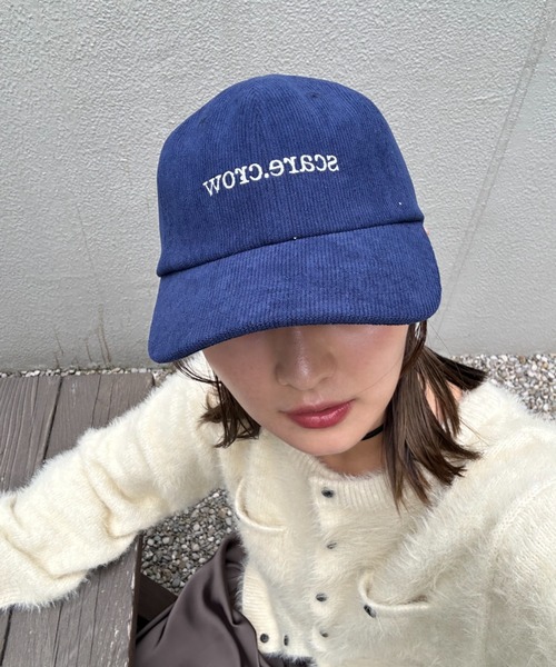 CIAOPANIC TYPY(チャオパニックティピー)の「コーデュロイ刺繍キャップ(キャップ・レディース・ブルー/ブラウン/グリーン/バーガンディー/ベージュ・ONE SIZE)」の7枚目の写真