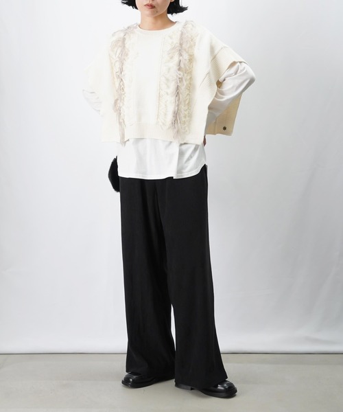 LUCA/LADY LUCK LUCA（ルカ/レディラックルカ）の「LC/LLL 細コールイージーパンツ/コーデュロイイージーパンツ（その他パンツ・レディース・ブラック/グレー/ブラウン・FREE）」の4枚目の写真