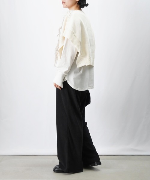 LUCA/LADY LUCK LUCA（ルカ/レディラックルカ）の「LC/LLL 細コールイージーパンツ/コーデュロイイージーパンツ（その他パンツ・レディース・ブラック/グレー/ブラウン・FREE）」の6枚目の写真