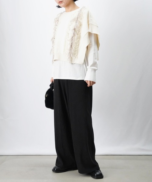 LUCA/LADY LUCK LUCA（ルカ/レディラックルカ）の「LC/LLL 細コールイージーパンツ/コーデュロイイージーパンツ（その他パンツ・レディース・ブラック/グレー/ブラウン・FREE）」の8枚目の写真