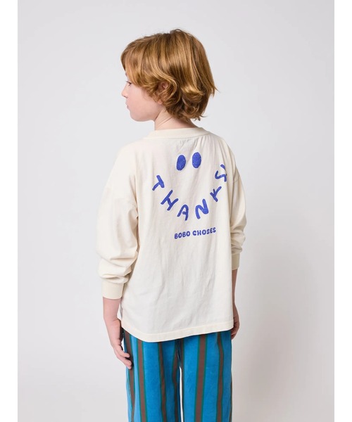 BOBO CHOSES(ボボショーズ)の「Thanks T-shirt(Tシャツ/カットソー・キッズ・オフホワイト・12-13y/10-11y/8-9y/6-7YEAR/2-3YEAR/4-5YEAR)」の1枚目の写真