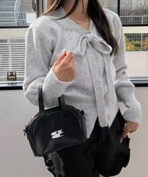 ボウタイニットカーディガン