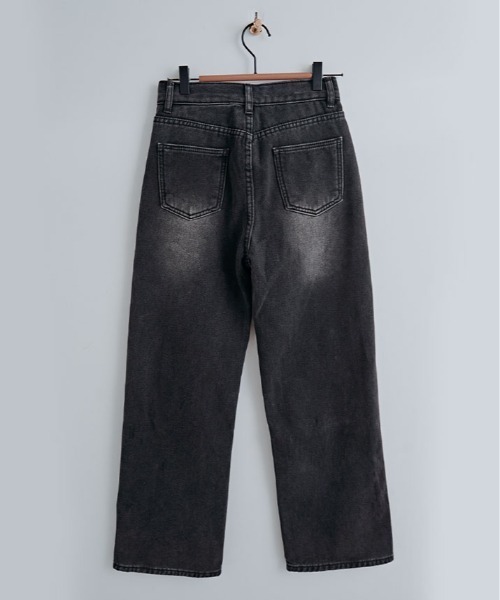 kirakiraShop(キラキラショップ)の「裏起毛 ヴィンテージ ウォッシュ デニム パンツ(デニムパンツ・レディース・ブラック・S/M/L)」の17枚目の写真