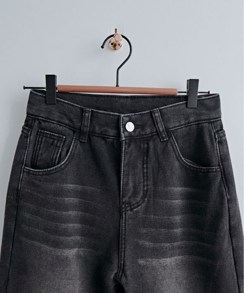 kirakiraShop(キラキラショップ)の「裏起毛 ヴィンテージ ウォッシュ デニム パンツ(デニムパンツ・レディース・ブラック・S/M/L)」の18枚目の写真