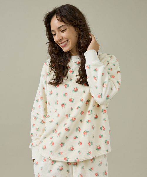 JEMORGAN / ジェーイーモーガン】フリース花柄長袖＆パンツ＆巾着3点