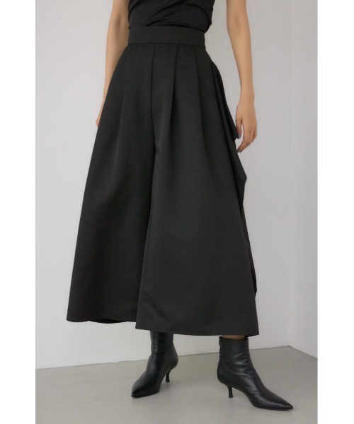 AZUL by moussy(アズールバイマウジー)の「【PLUS】ドレープワイドパンツ(スラックス・レディース・ブラック/カーキ・SMALL/MEDIUM)」の2枚目の写真