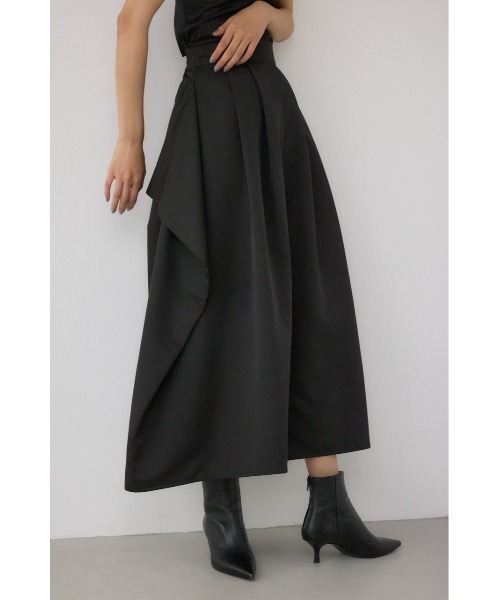 AZUL by moussy(アズールバイマウジー)の「【PLUS】ドレープワイドパンツ(スラックス・レディース・ブラック/カーキ・SMALL/MEDIUM)」の3枚目の写真