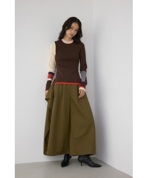 AZUL by moussy(アズールバイマウジー)の「【PLUS】ドレープワイドパンツ(スラックス・レディース・ブラック/カーキ・SMALL/MEDIUM)」の16枚目の写真