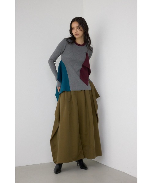 AZUL by moussy(アズールバイマウジー)の「【PLUS】ドレープワイドパンツ(スラックス・レディース・ブラック/カーキ・SMALL/MEDIUM)」の17枚目の写真