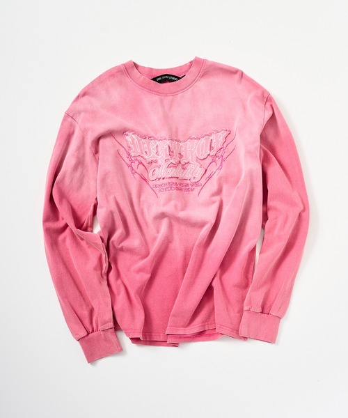 ILL'S(イルズ)の「フェード加工刺繍ロンT(Tシャツ/カットソー・メンズ・ブラック/ピンク・L/M)」の11枚目の写真
