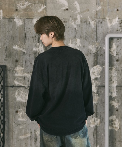 ILL'S(イルズ)の「フェード加工刺繍ロンT(Tシャツ/カットソー・メンズ・ブラック/ピンク・L/M)」の18枚目の写真