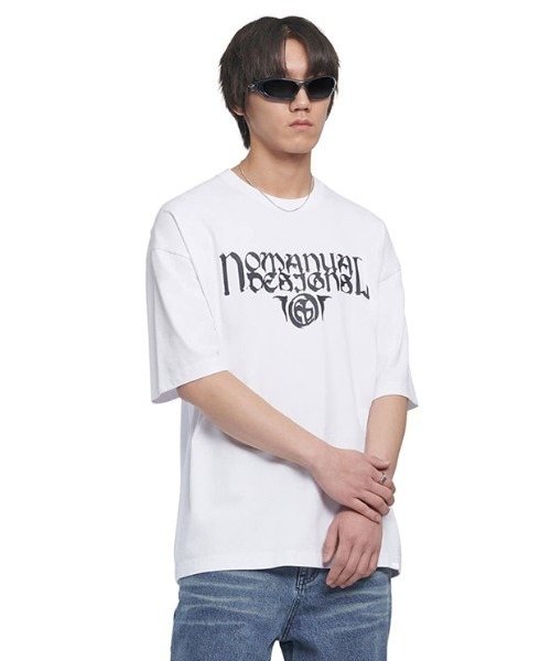 NOMANUAL(NOMANUAL)の「「NOMANUAL /ノーマニュアル」P.T T-SHIRT(Tシャツ/カットソー・メンズ・ホワイト/ブラック・LARGE/X-LARGE)」の1枚目の写真