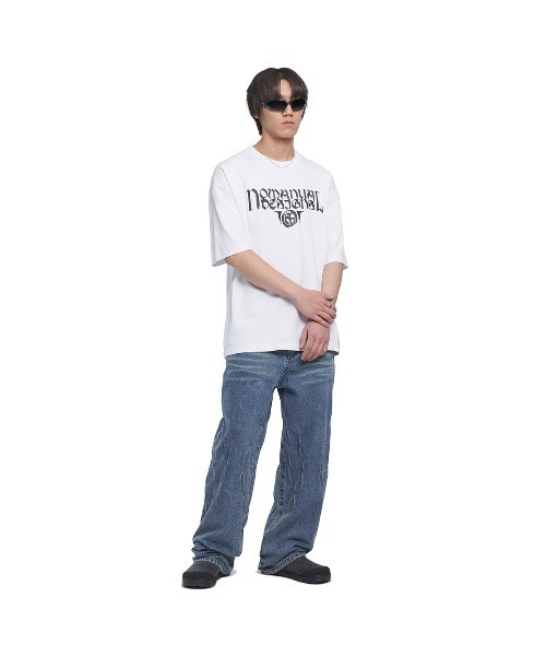 NOMANUAL(NOMANUAL)の「「NOMANUAL /ノーマニュアル」P.T T-SHIRT(Tシャツ/カットソー・メンズ・ホワイト/ブラック・LARGE/X-LARGE)」の6枚目の写真