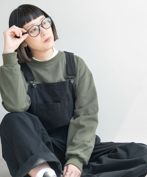 SOLAMONAT(ソラモナ)の「ペンネ天竺メンズライクプルオーバー(Tシャツ/カットソー・レディース・ホワイト/ヘザーチャコール/ブラック/カーキ・FREE)」の4枚目の写真