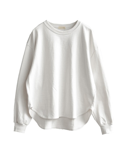 SOLAMONAT(ソラモナ)の「ペンネ天竺メンズライクプルオーバー(Tシャツ/カットソー・レディース・ホワイト/ヘザーチャコール/ブラック/カーキ・FREE)」の6枚目の写真