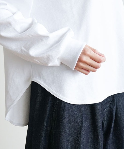 SOLAMONAT(ソラモナ)の「ペンネ天竺メンズライクプルオーバー(Tシャツ/カットソー・レディース・ホワイト/ヘザーチャコール/ブラック/カーキ・FREE)」の16枚目の写真