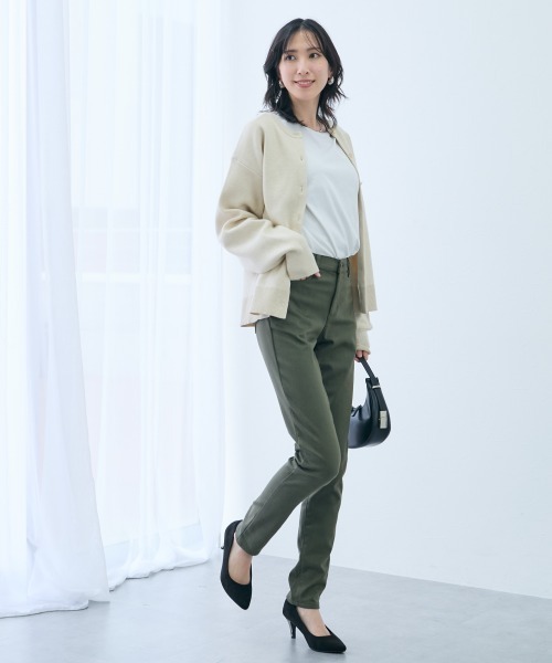 slattgir(スラットジール)の「高身長 ストレッチチノ裏フリーススキニーパンツ(選べる股下82cm・86cm)(チノパンツ・レディース・カーキ/ブラック/オフホワイト・TL2/TM2/TLL1/TL1/TM1/TLL2/T5L1/T3L2/T4L1/T5L2/T3L1/T4L2)」の14枚目の写真