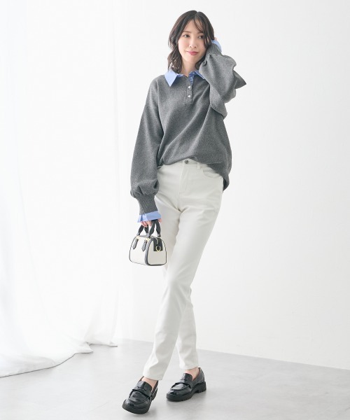 slattgir(スラットジール)の「高身長 ストレッチチノ裏フリーススキニーパンツ(選べる股下82cm・86cm)(チノパンツ・レディース・カーキ/ブラック/オフホワイト・TL2/TM2/TLL1/TL1/TM1/TLL2/T5L1/T3L2/T4L1/T5L2/T3L1/T4L2)」の18枚目の写真