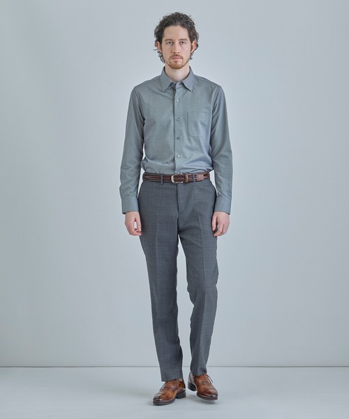 MEN'S BIGI（メンズビギ）の「J-CAMICIE ハイゲージジャージドレスシャツ（Albini×RENU）＜ストレッチ＞（ビジネスシャツ・メンズ・ブラック系その他/ホワイト/ダークネイビー/ネイビー・03/01/02/04）」の13枚目の写真