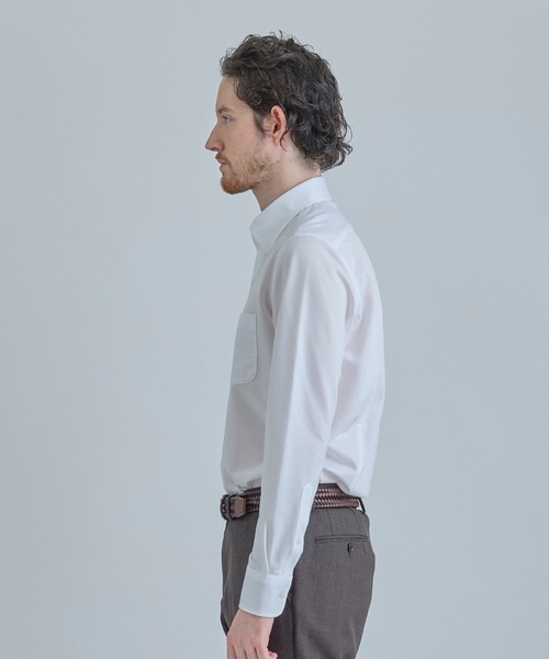 MEN'S BIGI（メンズビギ）の「J-CAMICIE ハイゲージジャージドレスシャツ（Albini×RENU）＜ストレッチ＞（ビジネスシャツ・メンズ・ブラック系その他/ホワイト/ダークネイビー/ネイビー・03/01/02/04）」の9枚目の写真