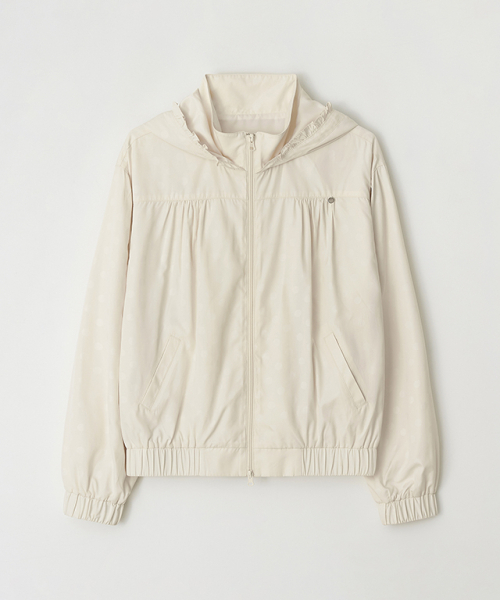 DOT PENDANT FRILL HOODIE WIND JUMPER IVORY（ナイロンジャケット 