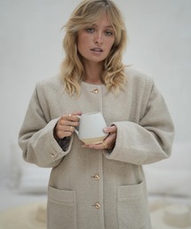 HINNA cottage（ヒナコテージ）の「ハートボタン2ウェイジャケットコート（ノーカラーコート）」